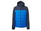 Veste d'hiver matelassée bleue et gris foncé pour homme avec capuche