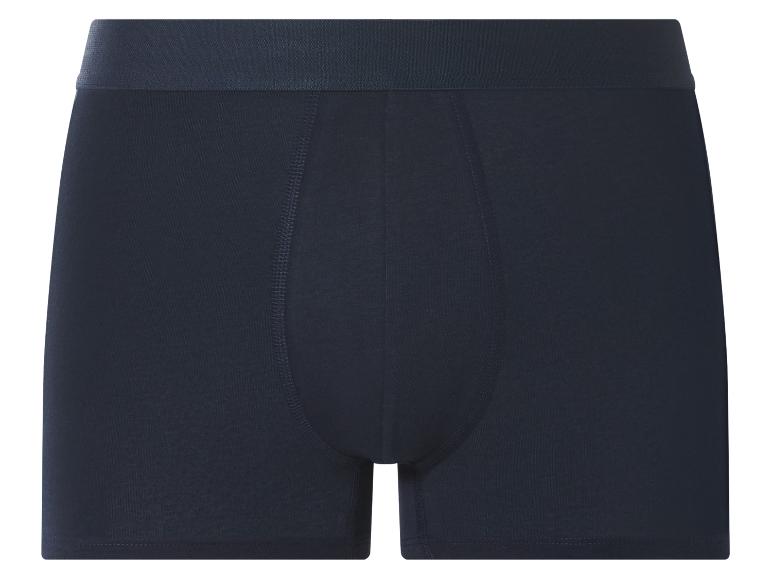 Caleçon boxer homme bleu foncé avec large ceinture élastique.