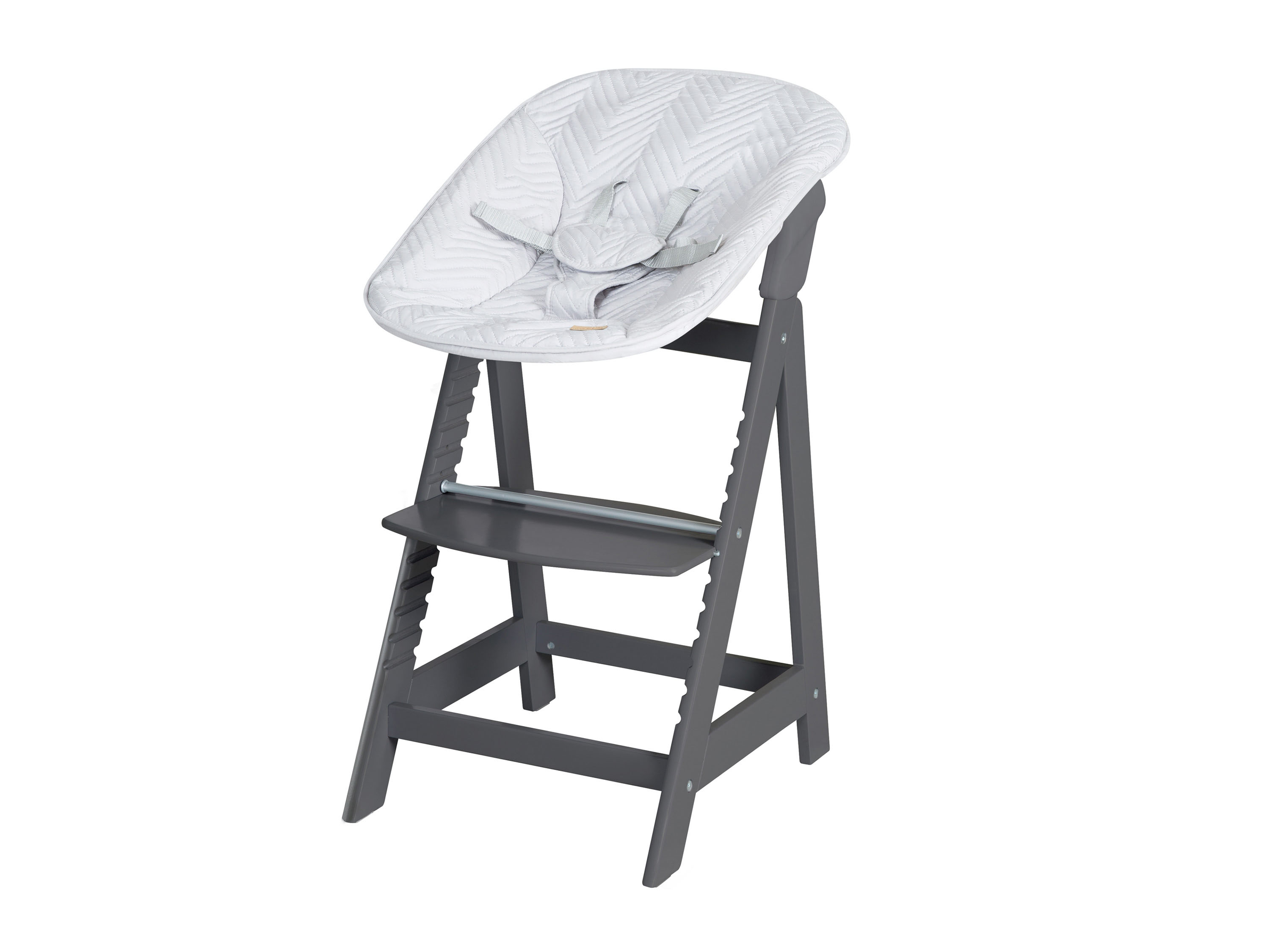 roba Chaise haute évolutive Born Up Zick Zack 2 en 1 (anthracite)