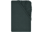 Drap-housse en jersey vert foncé.