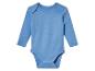Un body bébé à manches longues de couleur bleu clair.