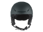 Casque de ski gris foncé avec ouvertures de ventilation et doublure douce.