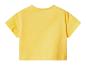 T-shirt jaune à manches courtes pour femme, vue de dos.