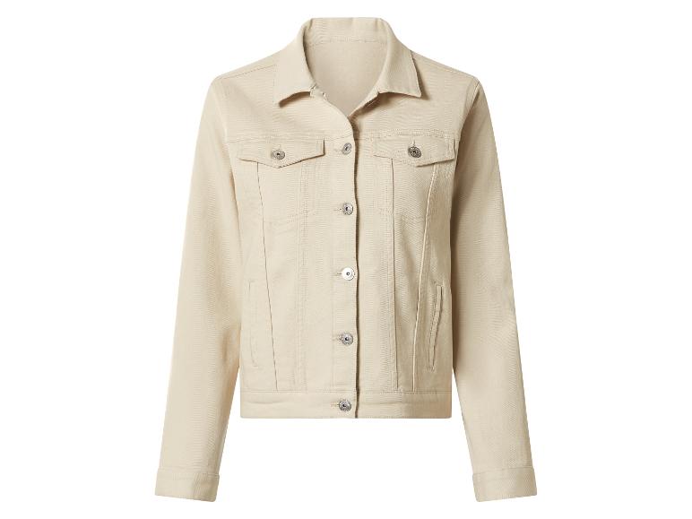 Veste en jean beige avec boutons argentés