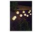Guirlande lumineuse extérieure avec lanternes blanches.
