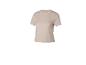 T-shirt beige à manches courtes et col rond pour femme
