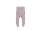 Pantalon bébé côtelé mauve clair à taille haute.