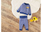 Un sweat-shirt et un pantalon bleus pour bébé avec un motif de camion.