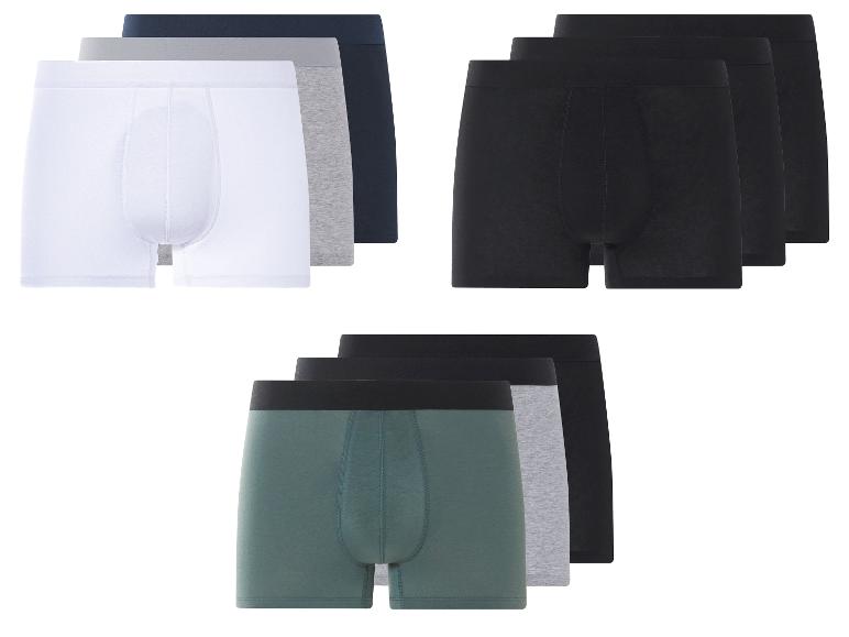 Lots de caleçons : blancs, noirs, gris et vert foncé.