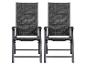 Deux chaises de jardin pliantes grises avec accoudoirs