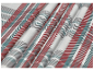 Tissu écossais rouge, blanc et turquoise avec des plis