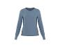 T-shirt bleu-vert à manches longues et col rond pour femme
