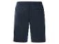 Shorts homme en coton bleu marine avec taille élastique et poches arrière boutonnées.