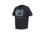 T-shirt bleu foncé avec quatre planches de surf bleu clair et le texte 'OLDEN HOUR'.
