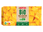 Morceaux de mangue bio surgelés avec Nutri-Score A, 400g.