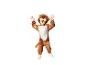 Un enfant dans un costume de lion avec un visage peint en lion