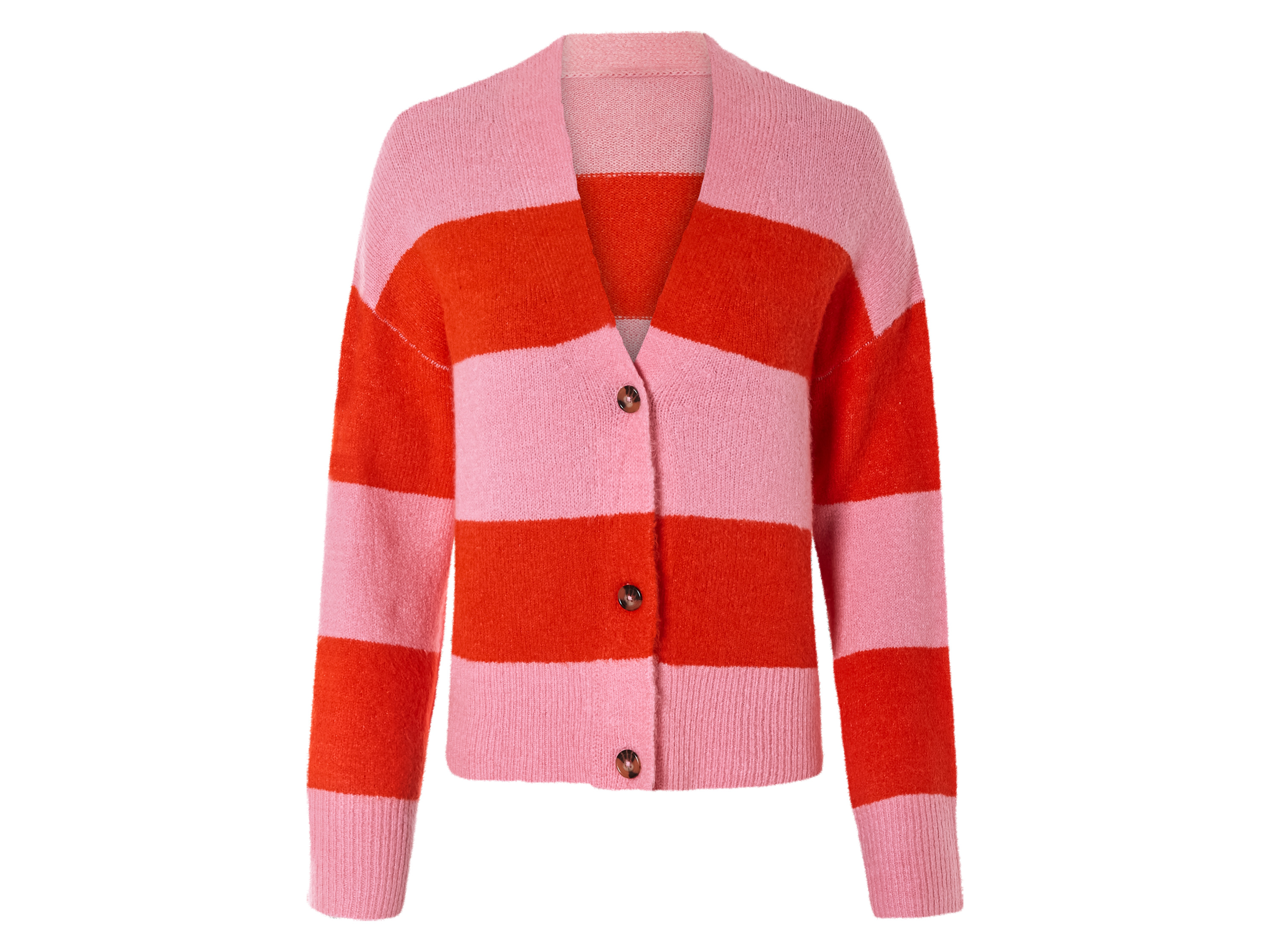 esmara® Cardigan femme (Rayures/rouge/rose, L(42/44))