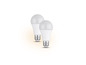 Deux ampoules LED blanches sur un fond blanc.
