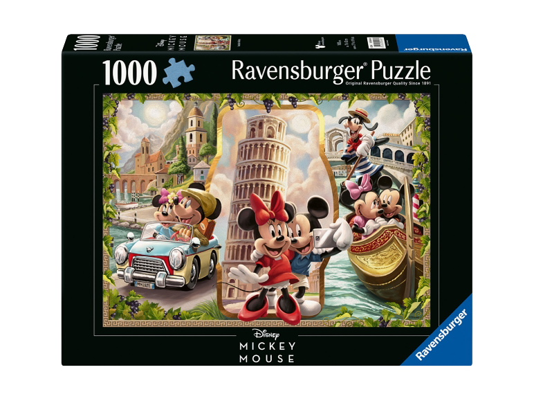 Puzzle de 1000 pièces représentant Mickey Mouse et ses amis en Italie.