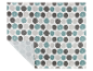 Tissu à pois gris et bleus.
