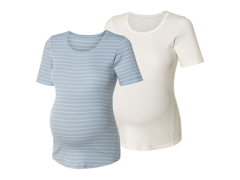 Aller en mode plein écran : esmara® Lot de 2 t-shirts de grossesse côtelés femme - Image 2