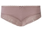 Une culotte rose avec de la dentelle.