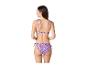 Maillot de bain deux pièces, dos nu, imprimé floral violet.