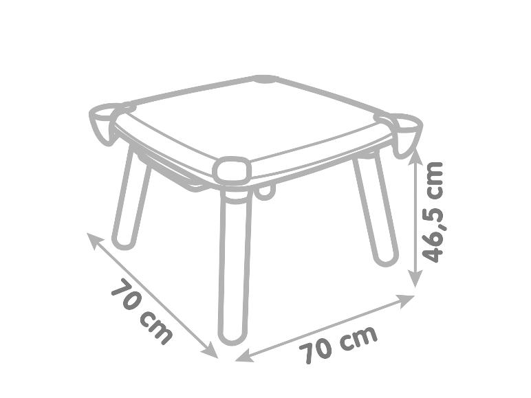 Table de jeu pour enfants avec pieds et supports, 70 x 70 x 46,5 cm
