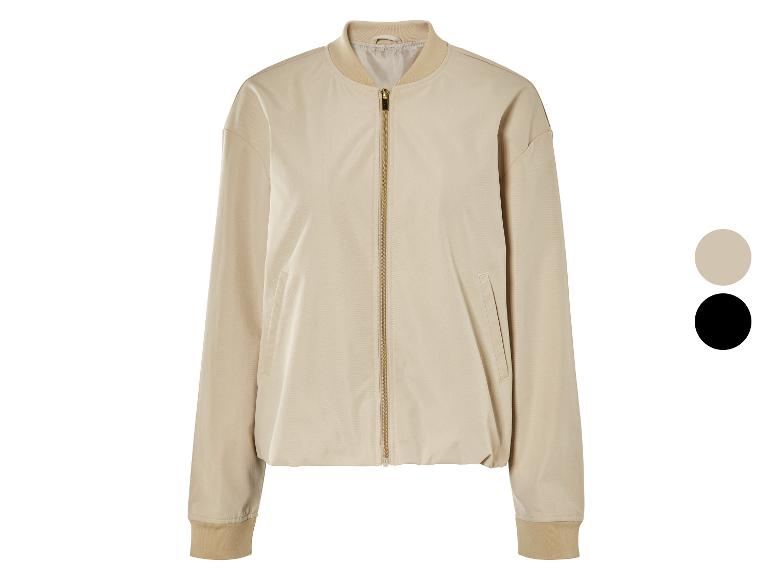 Blouson bomber beige à fermeture éclair