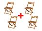 Ensemble de quatre chaises pliantes en bois.