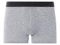 Boxers gris chiné avec bande noire.