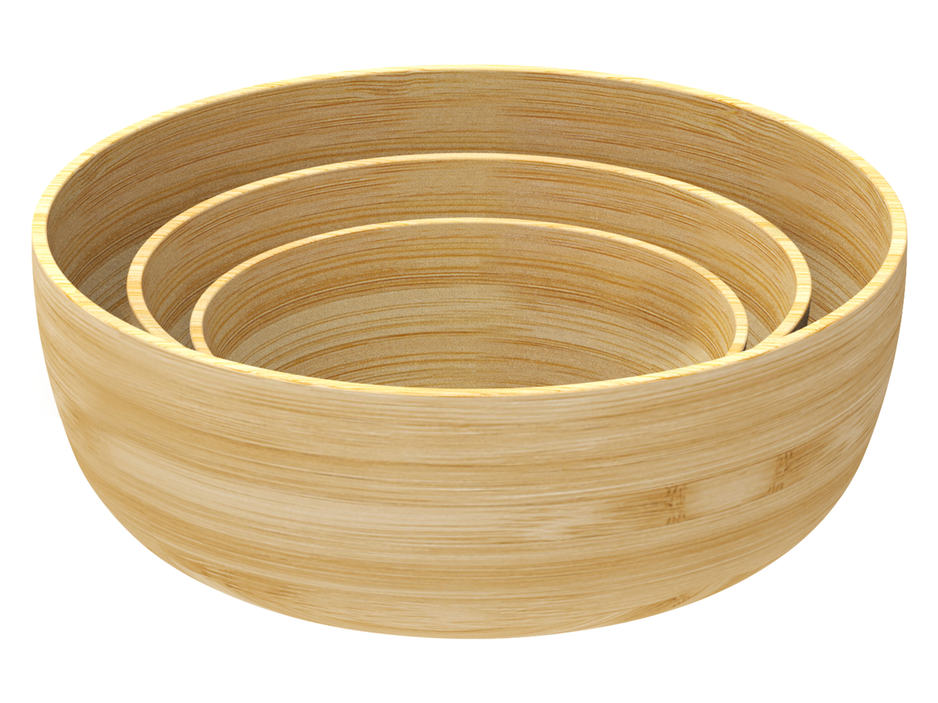 Set de 3 bols en bambou