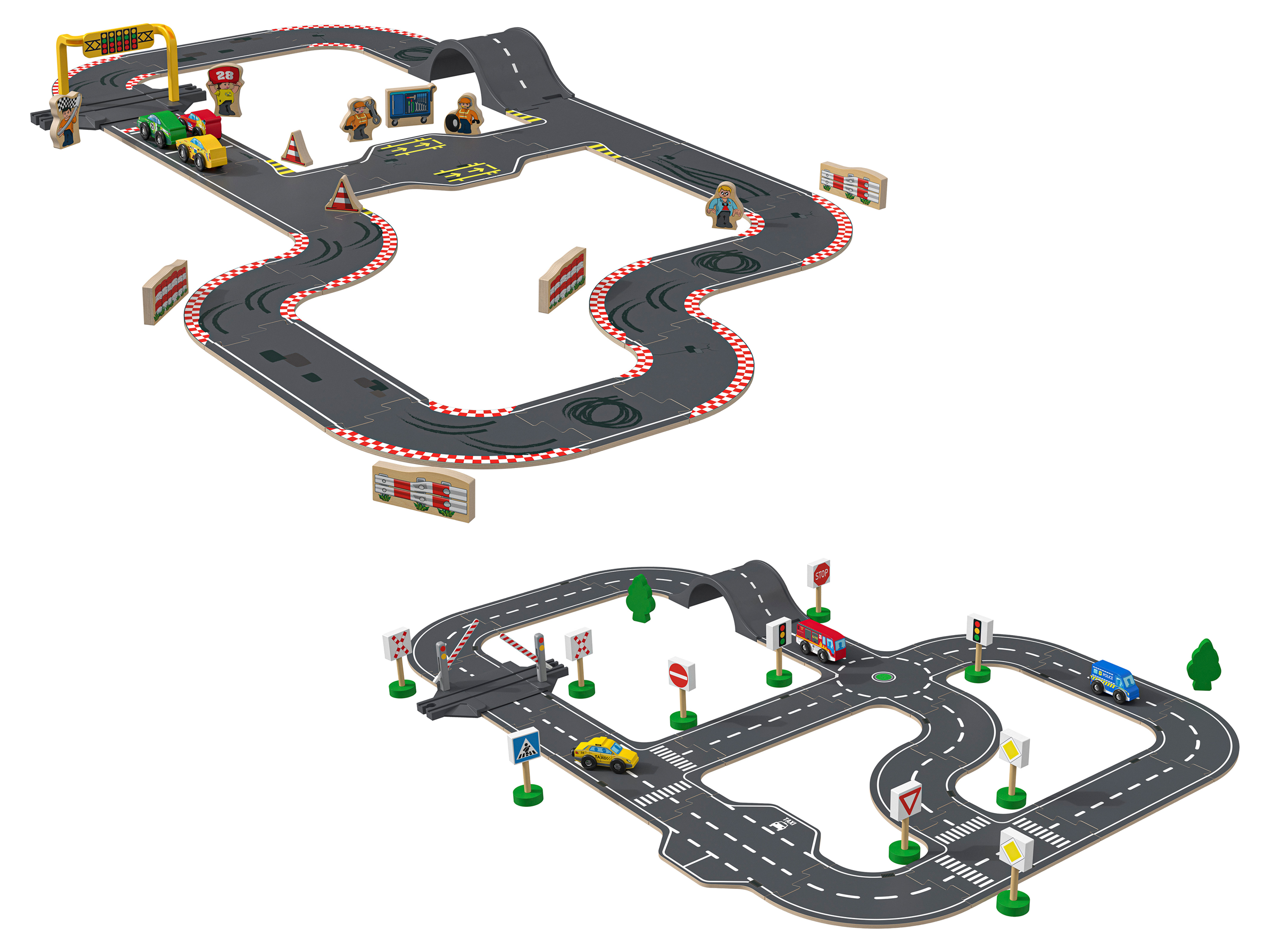 Playtive Set de circuit en bois