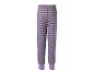 Pantalon rayé pour enfant avec des rayures violettes et grises.