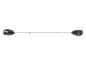 Pagaie double détachable pour kayak ou canoë, avec pales noires et manche gris.