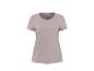 T-shirt femme taupe à manches courtes et col rond.