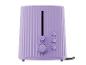 Un grille-pain violet avec des boutons pour griller, réchauffer et décongeler.