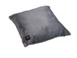 Un coussin chauffant gris avec un interrupteur.