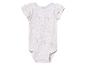 Body bébé à manches courtes, imprimé floral beige clair.