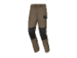 Pantalon de travail Parkside marron foncé avec renforts noirs.