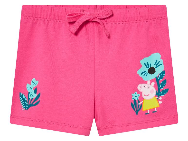 Shorts rose Peppa Pig, motif floral.