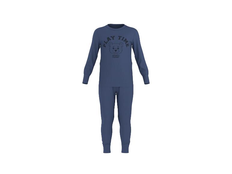 Pyjama bleu pour enfant avec un ours en peluche et le texte « PLAY TIME SPORTS CHAMP ».