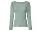 Un haut vert clair à manches longues avec un col rond.