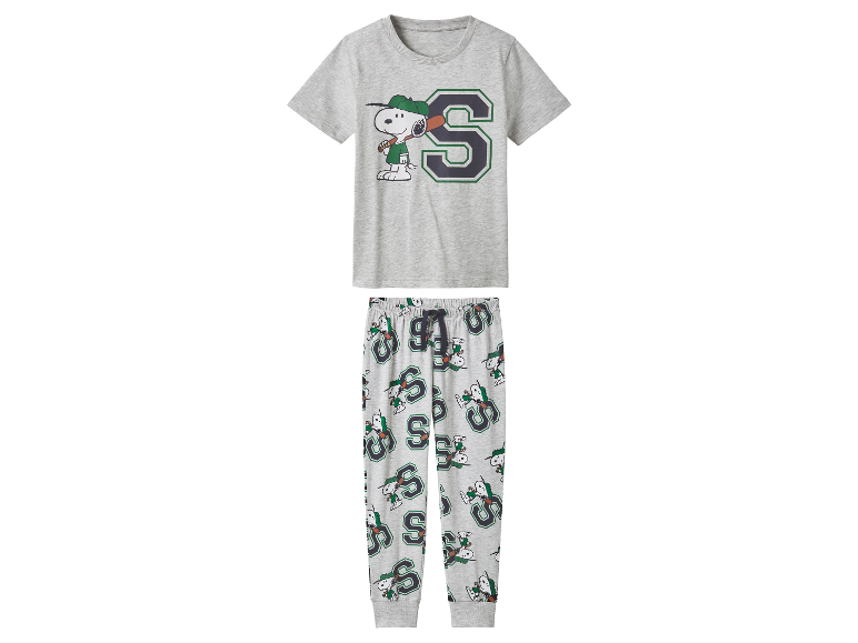Pyjama gris Snoopy sur le thème du baseball.