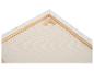 Dos d'une toile blanche tendue sur un cadre en bois, avec des clés en bois