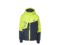 Veste d'hiver enfant jaune et bleue avec capuche et fermeture éclair