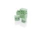 Un ensemble de boîtes de rangement en plastique vert avec des couvercles.