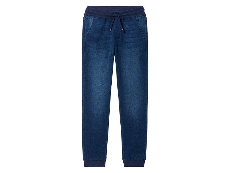 Pantalon de survêtement en jean bleu avec cordon.