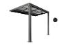 Pergola de jardin grise avec toit réglable et deux options de couleur