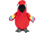 Perroquet en peluche rouge, jaune et bleu
